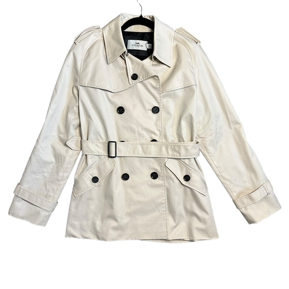 NWOT Coach Modern Short Trench Large